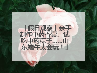假日观察丨亲手制作中药香囊、试吃中药粽子……山东端午太会玩！