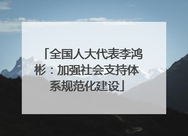 全国人大代表李鸿彬：加强社会支持体系规范化建设