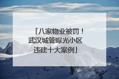 八家物业被罚！武汉城管曝光小区违建十大案例