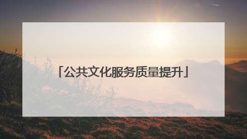 公共文化服务质量提升