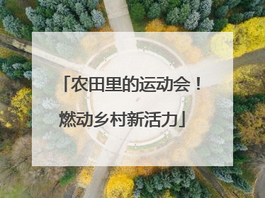 农田里的运动会！燃动乡村新活力