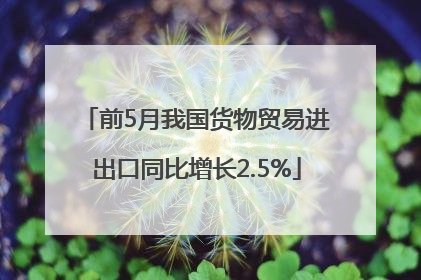 前5月我国货物贸易进出口同比增长2.5%