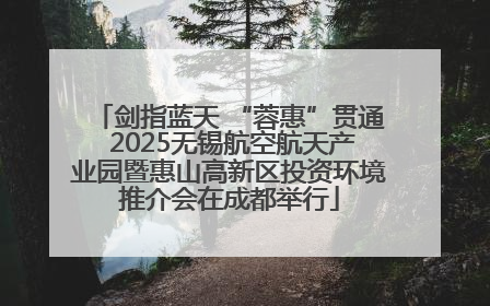剑指蓝天 “蓉惠”贯通 2025无锡航空航天产业园暨惠山高新区投资环境推介会在成都举行