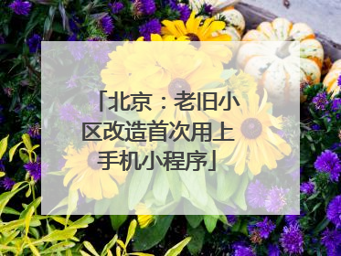 北京：老旧小区改造首次用上手机小程序