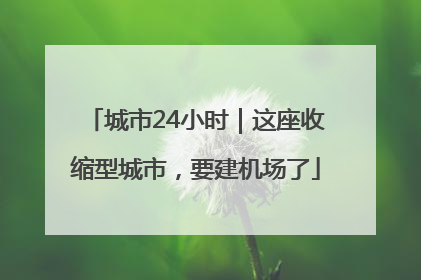城市24小时｜这座收缩型城市，要建机场了