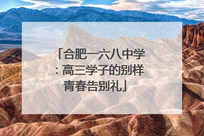 合肥一六八中学：高三学子的别样青春告别礼