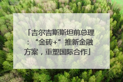 吉尔吉斯斯坦前总理：“金砖+”推新金融方案，重塑国际合作
