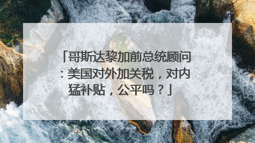 哥斯达黎加前总统顾问：美国对外加关税，对内猛补贴，公平吗？