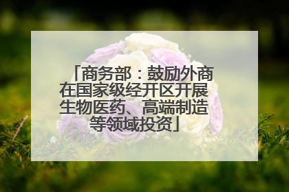 商务部：鼓励外商在国家级经开区开展生物医药、高端制造等领域投资