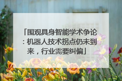 围观具身智能学术争论：机器人技术拐点仍未到来，行业需要纠偏
