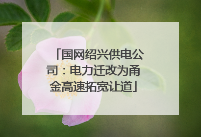 国网绍兴供电公司：电力迁改为甬金高速拓宽让道