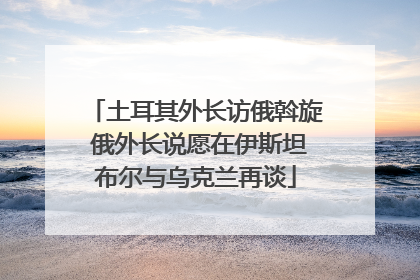 土耳其外长访俄斡旋 俄外长说愿在伊斯坦布尔与乌克兰再谈