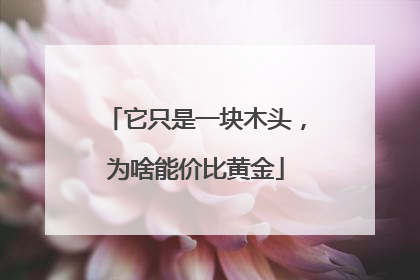 它只是一块木头，为啥能价比黄金
