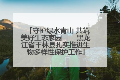守护绿水青山 共筑美好生态家园——黑龙江省丰林县扎实推进生物多样性保护工作