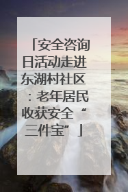 安全咨询日活动走进东湖村社区：老年居民收获安全“三件宝”