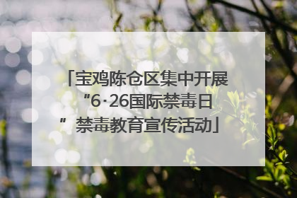 宝鸡陈仓区集中开展“6･26国际禁毒日”禁毒教育宣传活动