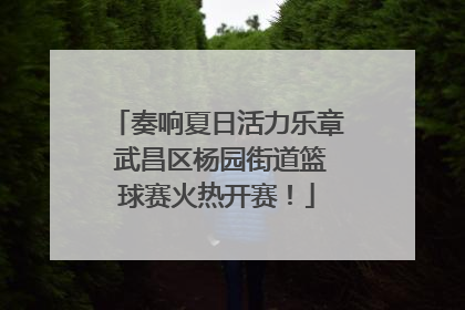 奏响夏日活力乐章 武昌区杨园街道篮球赛火热开赛！