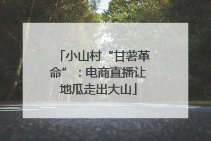 小山村“甘薯革命”：电商直播让地瓜走出大山