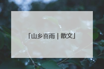 山乡喜雨｜散文