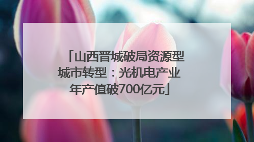 山西晋城破局资源型城市转型：光机电产业年产值破700亿元
