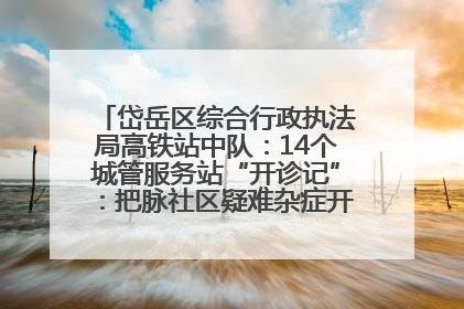 岱岳区综合行政执法局高铁站中队：14个城管服务站“开诊记”：把脉社区疑难杂症开出治理良方