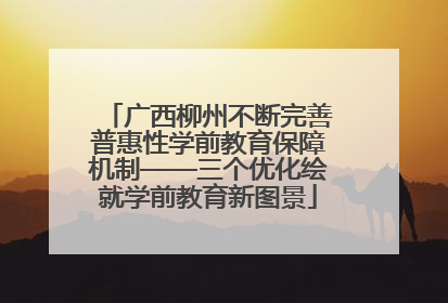 广西柳州不断完善普惠性学前教育保障机制——三个优化绘就学前教育新图景