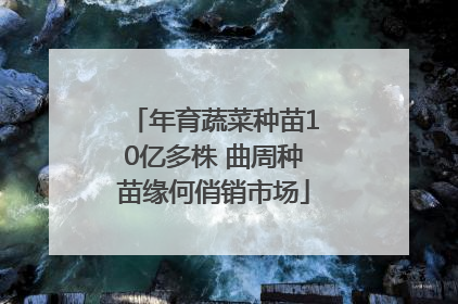 年育蔬菜种苗10亿多株 曲周种苗缘何俏销市场