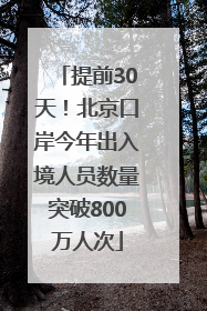 提前30天！北京口岸今年出入境人员数量突破800万人次