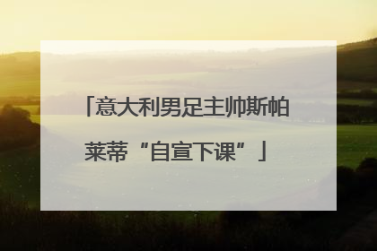 意大利男足主帅斯帕莱蒂“自宣下课”