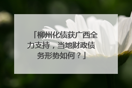 柳州化债获广西全力支持，当地财政债务形势如何？
