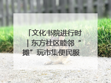 文化书院进行时｜东方社区睦邻“摊”玩市集便民服务日，书写邻里共生新篇章