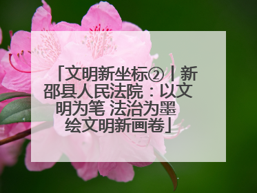 文明新坐标②丨新邵县人民法院：以文明为笔 法治为墨 绘文明新画卷