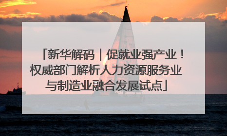 新华解码｜促就业强产业！权威部门解析人力资源服务业与制造业融合发展试点