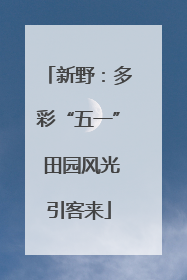 新野：多彩“五一” 田园风光引客来