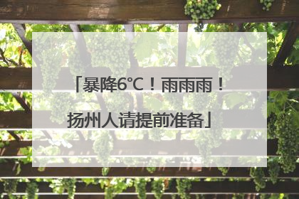 暴降6℃！雨雨雨！扬州人请提前准备
