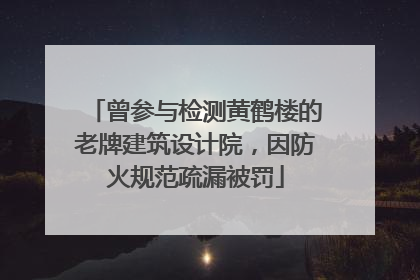 曾参与检测黄鹤楼的老牌建筑设计院，因防火规范疏漏被罚
