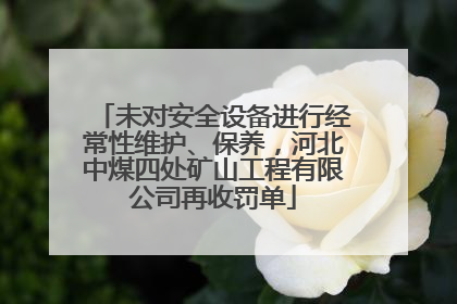 未对安全设备进行经常性维护、保养，河北中煤四处矿山工程有限公司再收罚单