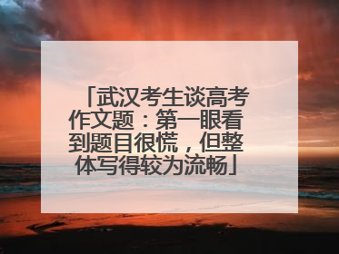 武汉考生谈高考作文题：第一眼看到题目很慌，但整体写得较为流畅