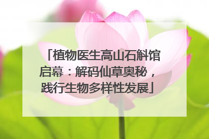 植物医生高山石斛馆启幕：解码仙草奥秘，践行生物多样性发展