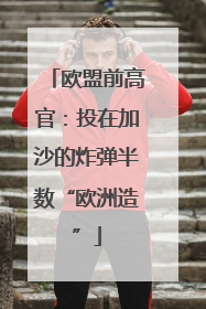 欧盟前高官：投在加沙的炸弹半数“欧洲造”