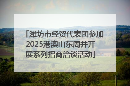 潍坊市经贸代表团参加2025港澳山东周并开展系列招商洽谈活动