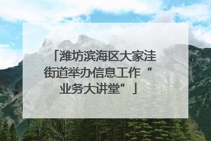 潍坊滨海区大家洼街道举办信息工作“业务大讲堂”