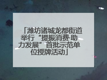 潍坊诸城龙都街道举行“提振消费·助力发展”首批示范单位授牌活动