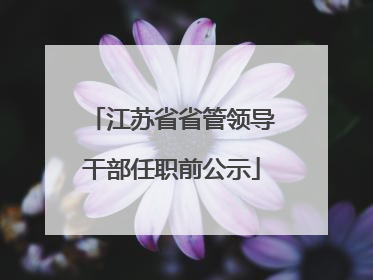 江苏省省管领导干部任职前公示