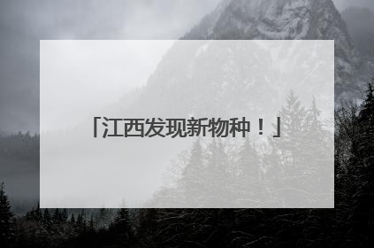江西发现新物种！