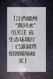 江西赣州“黄河水”引关注 省生态环境厅：已派调查组到现场核实
