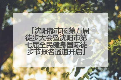 沈阳都市圈第五届徒步大会暨沈阳市第七届全民健身国际徒步节报名通道开启
