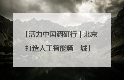 活力中国调研行｜北京打造人工智能第一城