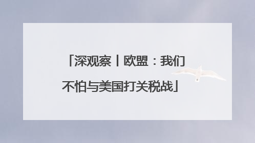 深观察丨欧盟：我们不怕与美国打关税战