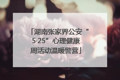 湖南张家界公安“5·25”心理健康周活动温暖警营